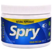 Xlear Spry Xylitol Peppermint Sugar Free Gum - 100 Gum Pieces (11/2027)