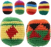 6pcs Sandbag Bean Bag Juggling Play Balls Multicolored Kickball Crochet Knitted Juggling Balls Knit Sack Balls Juggling Soft Balls Crochet Kickball Knitted Kickball Yarn