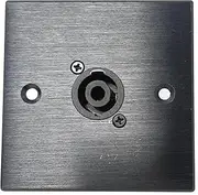Brushed Aluminium Single Speakon Speaker Socket D-Series Outlet Wall Faceplate – Durable Metal Plate with Screws Included
