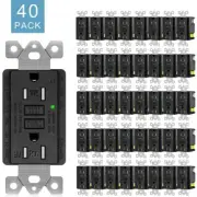 15A GFCI Outlet Outdoor Receptacle TR Ground Fault Circuit Interrupter Black ×40