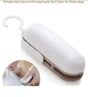 Portable Bag Sealer Cutter, White Grey