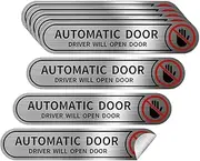 8 Pieces Automatic Door Driver Will Open Door Stickers for Cars, Brushed Silver,5inx1in