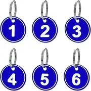 Aspire Pack of 20 ABS Number Key Fob with Key Ring Number 1-20 Blue