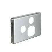 NLS 30559 - Single Power Point With Extra Switch Brushed Aluminium Cover (Classic Style)