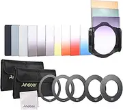 RAYWE 13pcs Square Gradient Full Color Filter Bundle Kit for Cokin P Series with Filter Holder+Adapter Ring(52mm / 58mm / 62mm / 67mm / 72mm)+Storage Bag+Cleaning Cloth