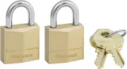 Master Lock Padlock, Solid Brass Lock, 3/4-Inch Body Width, 120T, Keyed Alike, 2