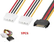 1PCS SATA to Dual Molex LP4 Power Cable 20cm (7.9in) Y Splitter for HDD