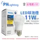 【PHILIPS飛利浦】LED 11W E27 3000K 全電壓 黃光 新版 易省 球泡燈 (4.8折)