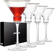 JEKOSEN NEW Crystal Martini Cocktail Glasses 10 Ounce Set of 4 With Gold Rim Premium Gift Box Premium Strong Lead-Free Clear for Bar Martini