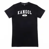 在飛比找PChome24h購物優惠-KANGOL 洋裝 黑色 白LOGO 長版 連身裙 短袖 長