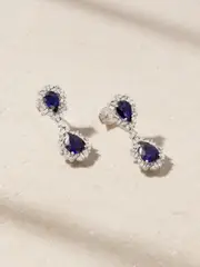 [Suzanne Kalan] Suzanne Kalan - 18-karat White Gold Sapphire And Diamond Earrings - Black - One size One size Black