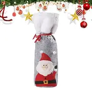 Christmas Wine Bottle Decoration, Fabric Christmas Wine Bag | Vista Print Christmas Fabric Wine Bottle Cover, Stylish and Exquisite Party Decoration for Christmas, Family Gathering, Birthday