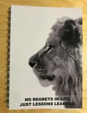 2025 - 2026 financial year diary Lion no regrets quote A5 WEEK TO VIEW