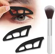 4PCS Eyetour Eyeshadow Tool, 3 Hole Applicator, Makeup Aid Shadow Assistant, Eyeliner Template Stencils for Perfect Eye Makeup, Quick Make-Up Stencils for Women and Beginners(4PCS+Brush)