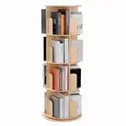 Rotating Bookshelf, 360 Display Corner Bookshelf for Small Space, 4Tier 4 Tier