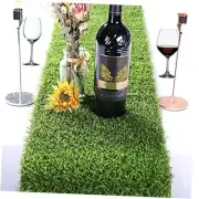 12 x 36 Inch Artificial Grass Table Runners Washable Green Synthetic Home