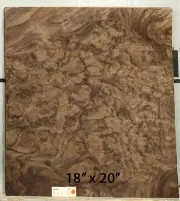 Walnut Burl wood veneer 18" x 20" raw no backing 1/42" thickness AAA grade # 121