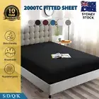 2000TC Microfiber Fitted Sheet Single/Double/Queen/King Breathable Bedding Linen