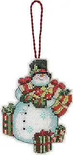 Dimensions - Counted Cross Stitch Kit - Snowman Ornament - 70-08896 - Arts and Crafts for Adults - 14 Count Plastic Canvas - 3 x 4 inch