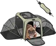 Petsfit Foldable Transport Bag, Cat and Dog, Cat Transport Box, Dog Carrier Bag, Expandable Flight Bag, Oxford Fabric with Shoulder Strap for Cats and Dogs