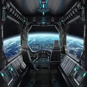 LYWYGG 10X10FT Spaceship Interior Background Futuristic Science Fiction Photography Backdrops Spacecraft Cabin Photo Shoot Studio Props Astronomy Universe Galaxy Outer Space Station CP-37-1010