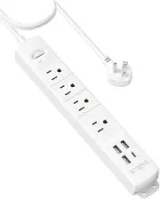 Surge Protector Power Strip with USB, Ultra Thin Flat Plug 6Ft Extension Cord 16