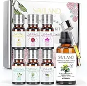 Saviland Essential Cuticle Oils for Nails: 100% Pure Natural Essential Oil Tea Tree Lavender Jasmine Chamomile Massage Oil Deep Nourish Repair Nail Care Castor Carrier Oil for Mixing for Damaged Nails