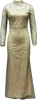 [PTBNRDC] Mermaid Long Sleeve Prom Dresses for Women Sparkly Sequins Mock Neck Formal Evening Gowns