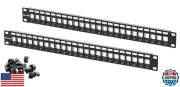 Iwillink 24-Port Blank Keystone Patch Panel 2-Pack, 1U 19" Network Patch Pane
