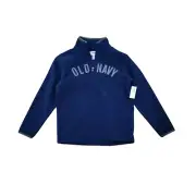 Old Navy Quarter Zip BOYS SIZE 8 Fleece PullOver BLUE Embroidered Logo