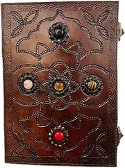 OVERDOSE Hand Embossed Stone Leather Journal - Handmade Antique Stone Journal For Students & Office For Men And Women Diary Sketchbook Drawing Notebook - Size 7 X 10 Inches | 17 X 25 cm | A4