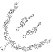 [Veemoon] Stunning Bridal Crystal Necklace Set Earrings Fashion Jewelry for Wedding