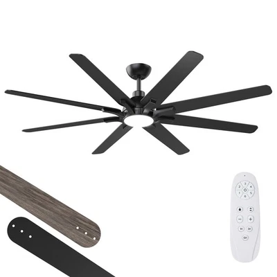 72 Inch Ceiling Fans with LightsLow Profile Flush Mount Large Ceiling Fan wit...