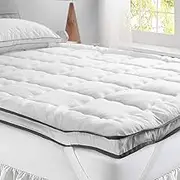 Dreamz Mattress Topper Bedding Pillowtop Bed Mat Pad Protector Cover Medium Soft Comfort Breathable Underlay Hypoallergenic Machine Washable (King Size)