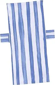 Perfeclan Beach Chair Cover with Side Pockets Portable Soft Stripe Lounge Chair Cover Towel for Garden Sunbathing Swimming Pool Travel, Blue