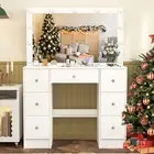 NEW Dressing Table Set Makeup Vanity Table with Mirror Drawers Storage White AU