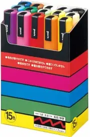Uni posca Paint Marker Pen Medium Point Set of 15 (PC-5M15C) AU FAST SHIPPING