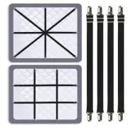 Premium Adjustable Bed Sheet Clips with Elastic Straps and Clips for Securely...