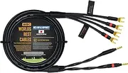 [WORLDS BEST CABLES] 8 Foot - Canare 4S11 – Audiophile Grade - HiFi Star-Quad Bi-Wire Single Speaker Cable for Center Channel with Eminence Gold Banana & Spade Connectors [Banana x2 – Spade x4]