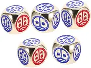 Toddmomy 5pcs Ladybug Metal Dice for Tabletop Games Rounded Corner Party Dices for Home Pub Beach Entertainment Compact and Lightweight Dices