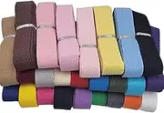 Herringbone Tape Ribbon 3/4 Inch 25 Mixed Color 50 Yards,Cotton Twill Ribbon Herringbone Bias Tape Natural Webbing Tape for Sewing Binding Gift Wrapping DIY Crafts Sewing Home Decoration