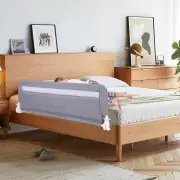 CostwayToddler Foldable Bed Rail Cot Guard Swing Down Baby Kids Safety Bedrail-Grey