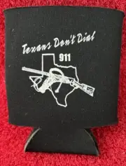 The Alamo San Antonio Texans Don't Dial 911 Vintage Koozie Can Holder