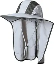 [MEIJUN] Wide Brim Sun Hat with Neck Flap Men Women UV Protection Sun Hat for Cam g Hiking Fishing