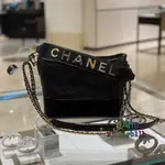 二手全新精品 CHANEL香奈兒 20新款GABRIELLE 黑色羊皮 寬背帶 斜挎包 小號中號 流浪包