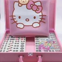 在飛比找樂天市場購物網優惠-【可開發票】kt貓手搓麻將牌家用hello Kitty宿舍粉