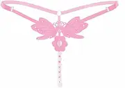 [Generic] Submissive Lingerie for Women Leather Panties Embroidery V-String Size Underwear Sexy Lady G-String Long Lingerie