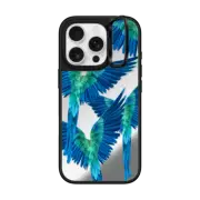 iPhone 16 Pro Mirror Ring Stand Case MagSafe Compatible Paradise parrots