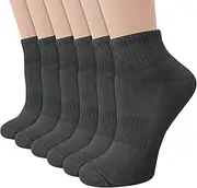 [Zuimei] 6 Pairs Women's Anti-Blister Socks, Ladies Trainer Running Ankle Socks Cotton Cushioned Sports Socks, Short Hiking Work Athletic Socks, UK 5-10