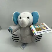 Garanimals Beanbag Buddy Elephant Gray Blue Striped Small 4” Plush 2012 NWT